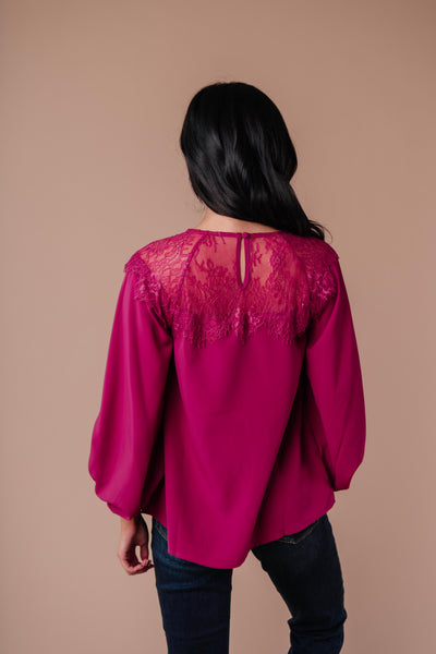 Straight Laced Blouse In Berry