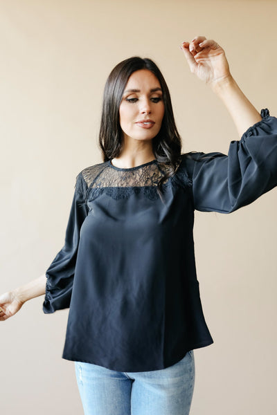 Straight Laced Blouse In Black