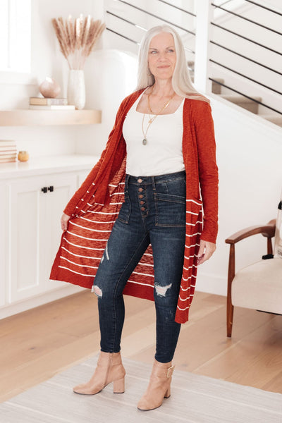 DOORBUSTER Stripes And Rust Cardigan