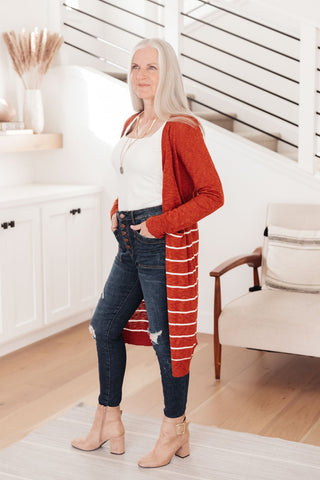 DOORBUSTER Stripes And Rust Cardigan