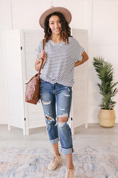 Stripes You'll Knot Forget Top