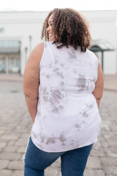 Subtle Tie Dye Tank In Gray