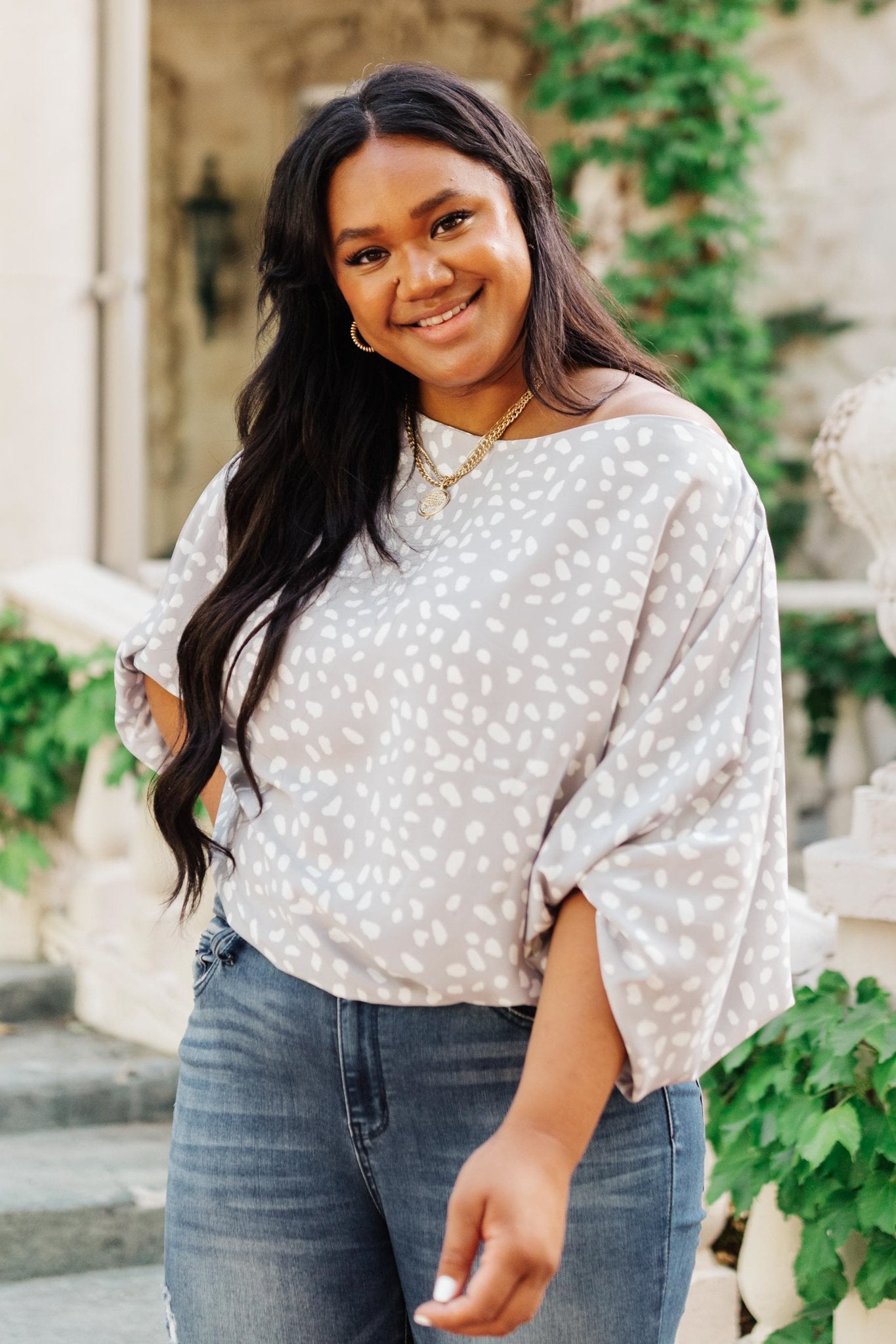 Summer Off My Shoulder, Off My Mind Blouse in Silver