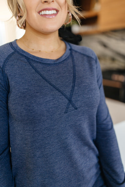 Super Simple Long Sleeve Tee in Navy