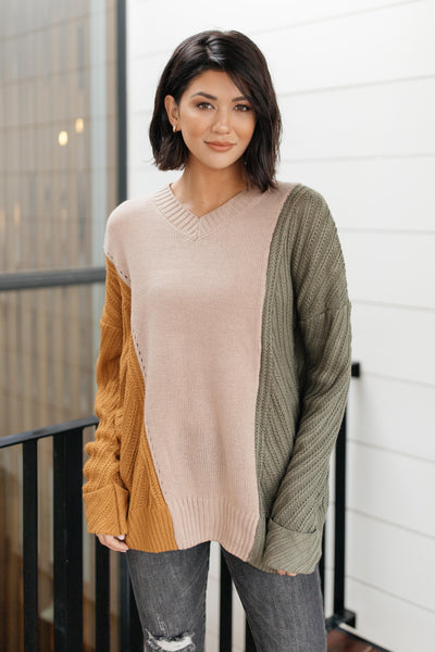 DOORBUSTER A Sweater With Colors in Taupe