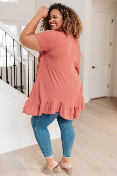 Sweet Breeze Tunic Dress in Rust