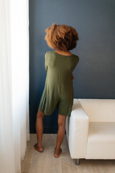 Sweet Dreams Romper in Olive