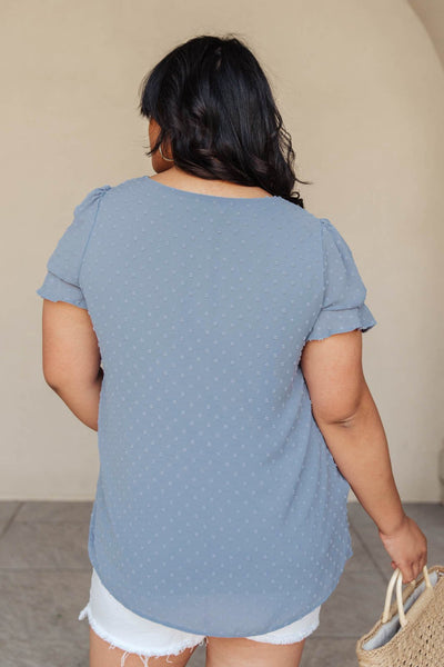 Swiss Dot Top in Blue