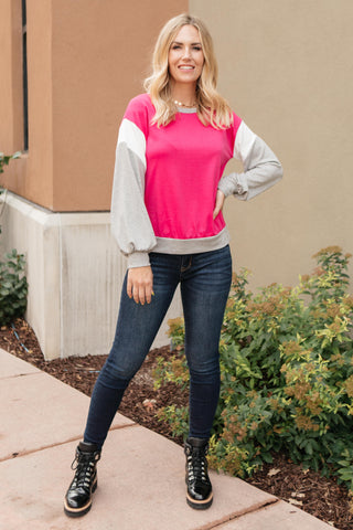 The Bridget Block Top in Rose