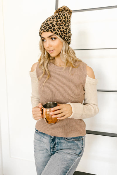 The Ellie Drop Shoulder Top in Taupe