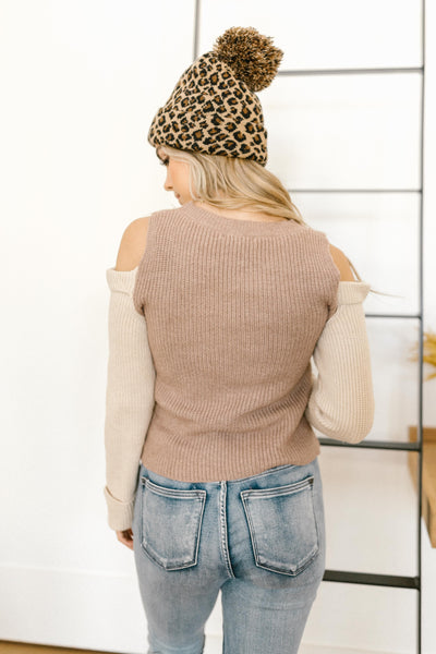 The Ellie Drop Shoulder Top in Taupe