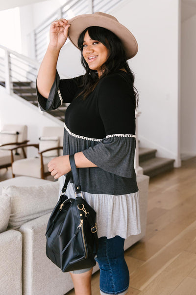 The Fanciful Flowing Top In Black