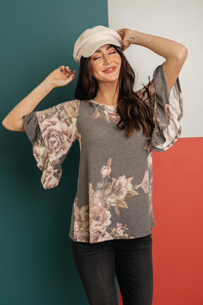 The Flirty Sleeve Floral Blouse