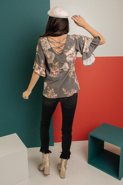 The Flirty Sleeve Floral Blouse