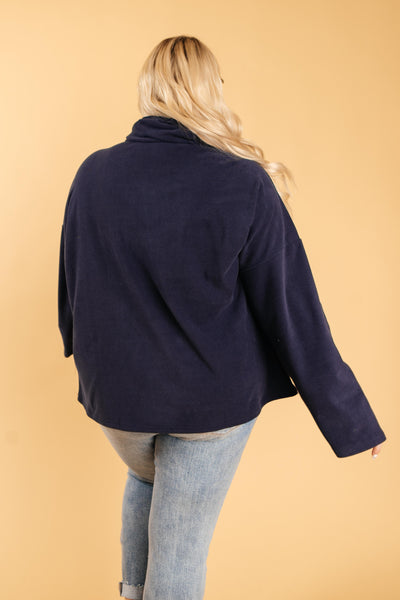 The Mia Leopard and Navy Cowl Neck