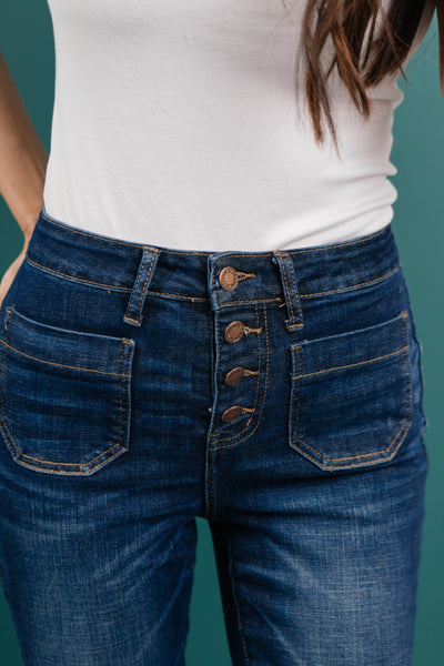 The One With Unique Pockets Medium Wash Jeans