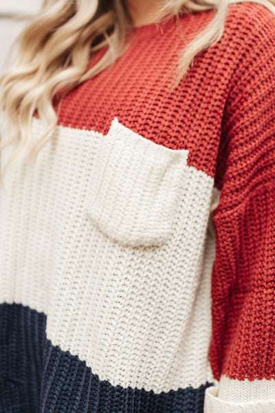 DOORBUSTER Three Times The Color Sweater in Navy Combo