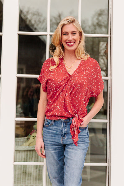 Tie A Bow Top In Red