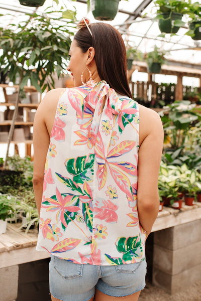 Tropical Rain Sleeveless Top