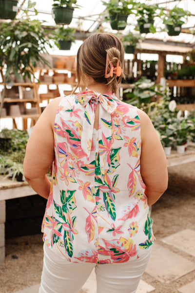 Tropical Rain Sleeveless Top