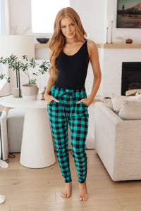 Your New Favorite Joggers in Teal Check