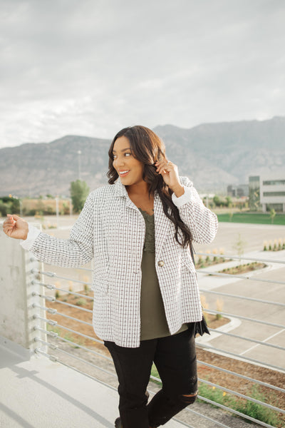 Tweedle Dee-lightful Tweed Blazer In Ivory