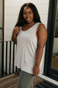 Twisted Back Tank in Heather Gray