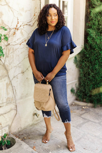 Twisted Luck Top in Navy