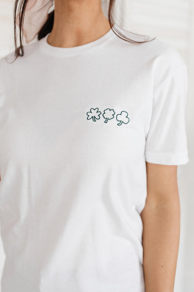 Embroidered Three Shamrock Tee