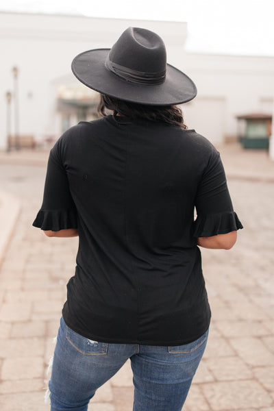 Unique Neckline Top in Black