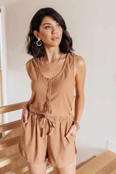 Wanderlust Romper in Mocha