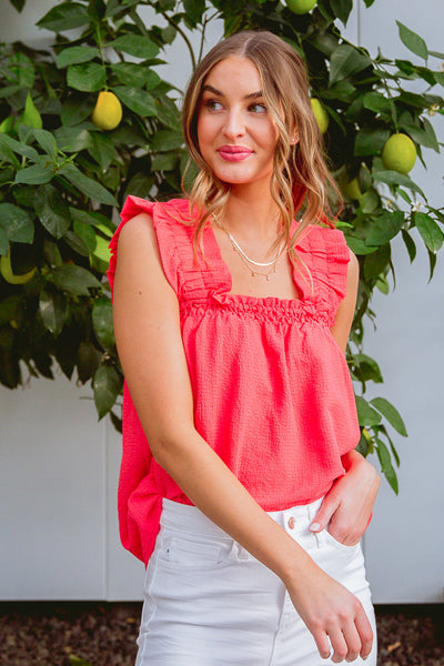 Uptown Top in Coral