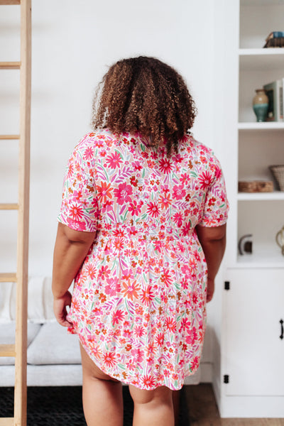 Vintage Daisies Dress In Pink