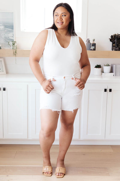 White Out Distressed Shorts