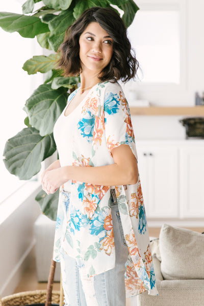 Wildflower Kimono in White