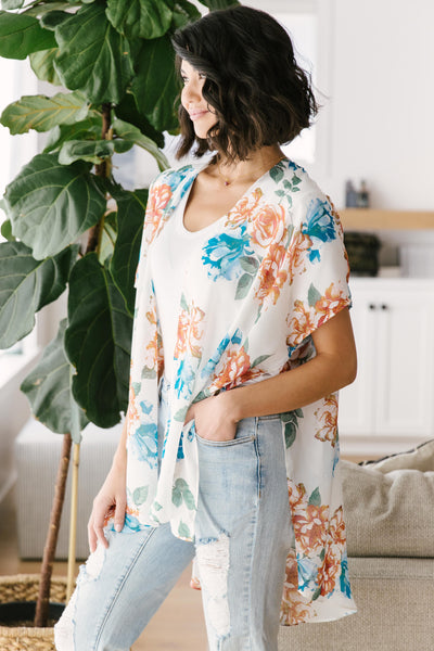 Wildflower Kimono in White