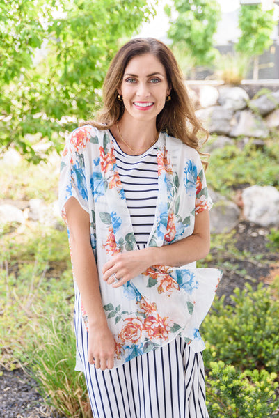 Wildflower Kimono in White