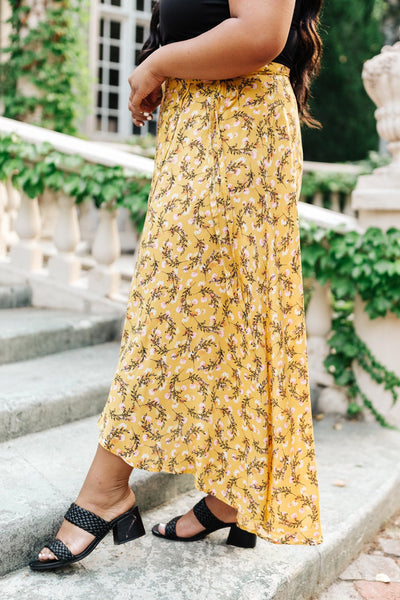 Wrapped In Florals Midi Skirt