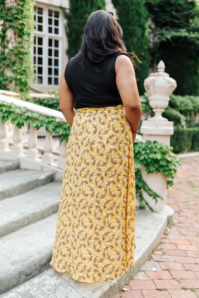 Wrapped In Florals Midi Skirt