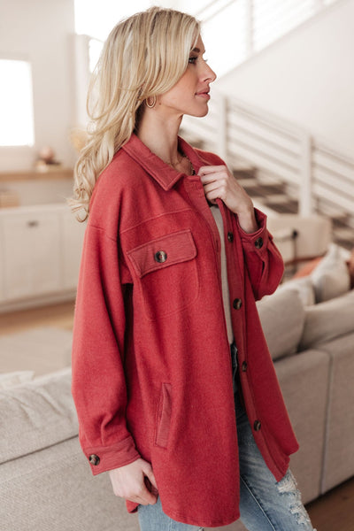 Wrapped In Love Shacket in Marsala