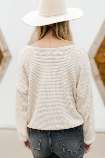 Wrapped In Waffle Knit Top