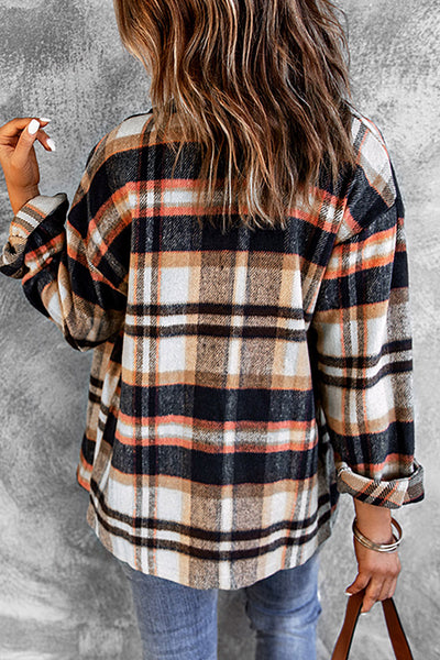 Plaid Button Front Shacket with Breast Pockets - 4 colors available