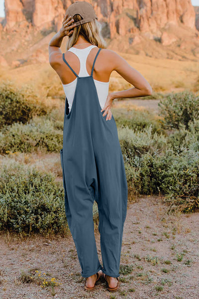 Double Take  V-Neck Sleeveless Jumpsuit with Pocket - 6 colors!