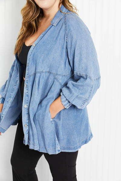 Golden Fields Chambray Button-Up Swing Tunic