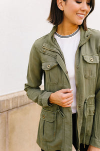 Atlas Tencel Anorak In Olive