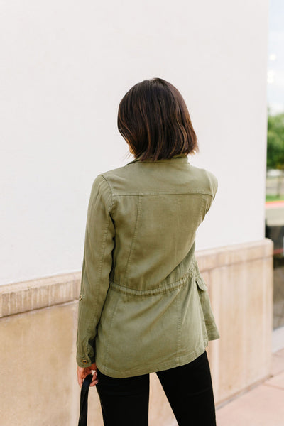 Atlas Tencel Anorak In Olive