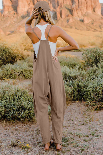 V-Neck Sleeveless Jumpsuit with Pocket - 5 color options