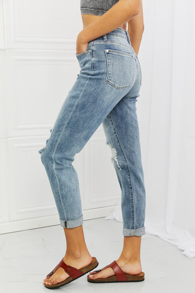 Judy Blue Malia Mid Rise Boyfriend Jeans