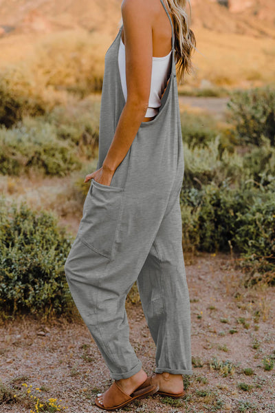 V-Neck Sleeveless Jumpsuit with Pocket - 5 color options