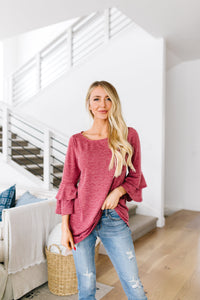 Back Up Ruffle Sleeve Blouse